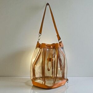 LONGCHAMP LEATHER PVC HUGE BUCKET BAG